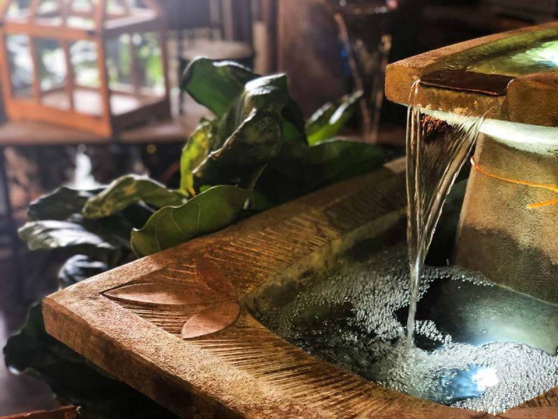 A soft flowing water fall can be soothing to the ear.